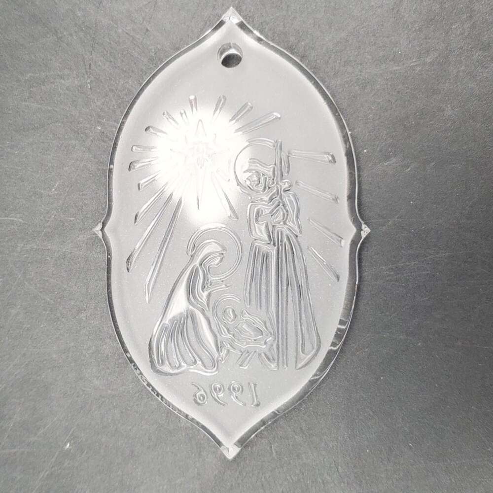 Waterford Crystal 1996 Nativity Christmas Ornament Made in Austria w Pouch